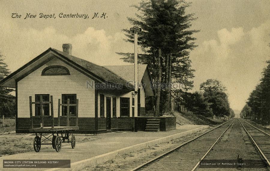 Postcard: The New Depot, Canterbury, New Hampshire